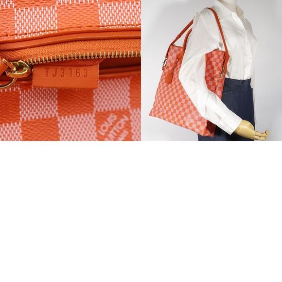 Louis Vuitton Mobil Tote Bag 2WAY Shoulder N41304 Damier Canvas Pimon Orange - Picture 10 of 10